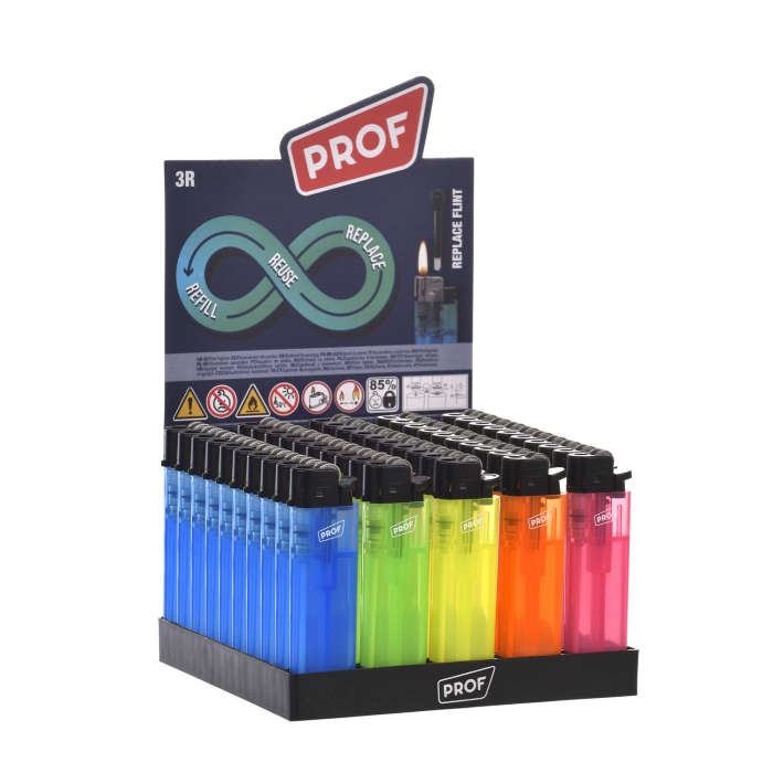 Prof Aναπτήρας Translucent Refillable Flint 40009678
